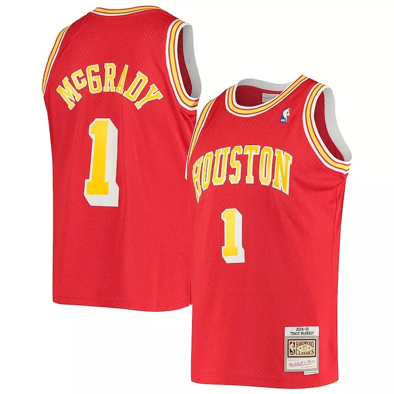 Fantastico Comodo Gorgeous Tracy McGrady Houston Rockets 2001/02 Hardwood Classics Swingman Jersey Red per i Fan Veri