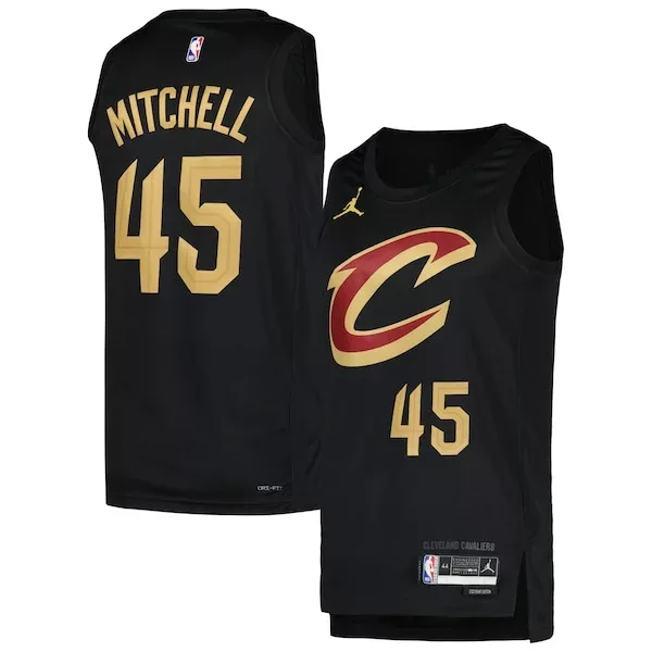 Fantastico Donovan Mitchell Cleveland Cavaliers Jordan Brand Swingman Player Jersey Statement Edition Black per i Fan Veri