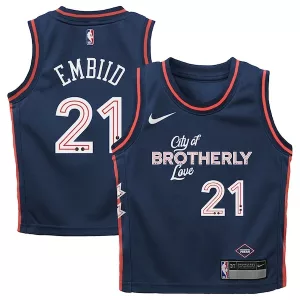 Fantastico Magnifico Raffinato Joel Embiid Philadelphia 76ers Nike Preschool Swingman Replica Jersey City Edition Navy per i Fan Veri