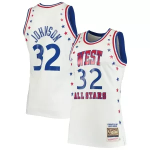 Fantastico Ottimo Magic Johnson Los Angeles Lakers 1983 NBA All Star Game Hardwood Classics Authentic Jersey White per i Fan Veri