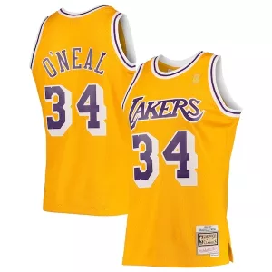 Fantastico Shaquille O'Neal Los Angeles Lakers 1996/97 Hardwood Classics Swingman Jersey Gold/Purple/Royal per i Fan Veri