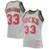 Fantastico Splendido Robusto Kareem Abdul Jabbar Milwaukee Bucks 75th Anniversary 1971/72 Hardwood Classics Swingman Jersey Silver per i Fan Veri