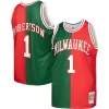 Fantastico Trendy Oscar Robertson Milwaukee Bucks Hardwood Classics 1971/72 Split Swingman Jersey Green/Red per i Fan Veri