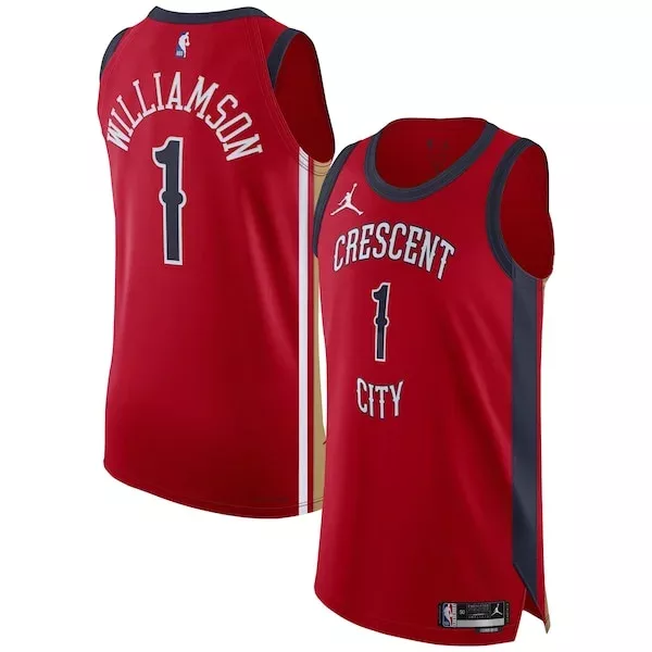 Fascinante Splendido Zion Williamson New Orleans Pelicans Jordan Brand Authentic Jersey Association Edition Red per i Fan Veri