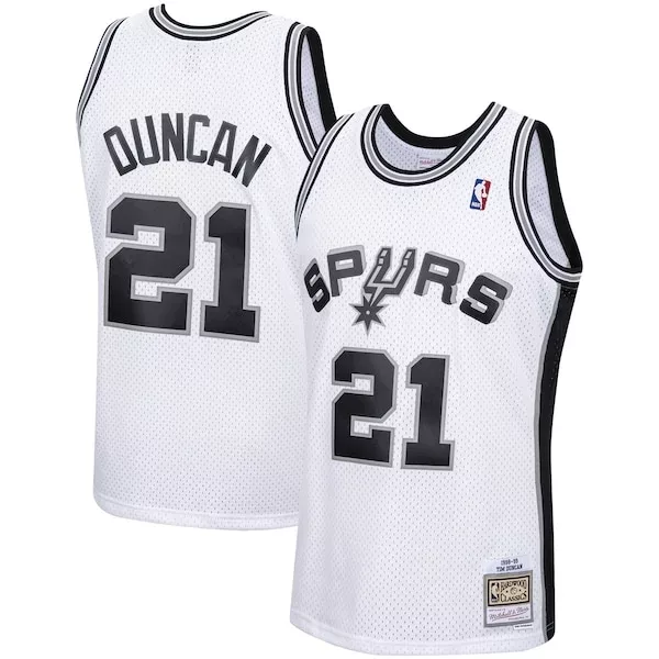 Fascinante Trendy Gorgeous Tim Duncan San Antonio Spurs 1998/99 Hardwood Classics Swingman Jersey White per i Fan Veri
