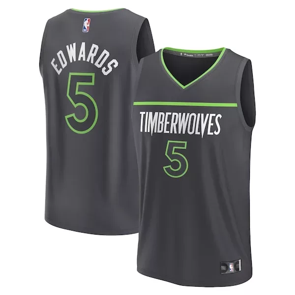 Gorgeous Anthony Edwards Minnesota Timberwolves Youth Fast Break Replica Player Jersey Statement Edition Anthracite per i Fan Veri