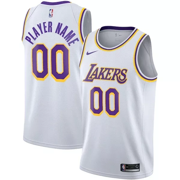 Gorgeous Los Angeles Lakers Nike 2020/21 Swingman Custom Jersey Association Edition White per i Fan Veri