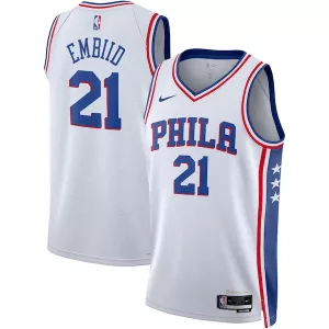 Gorgeous Trendy Joel Embiid Philadelphia 76ers Nike Unisex Swingman Jersey Association Edition White/Royal per i Fan Veri