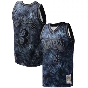Incantevole Allen Iverson Philadelphia 76ers Hardwood Classics 1997/98 Tie Dye Swingman Jersey Black per i Fan Veri