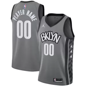 Incantevole Duraturo Eccezionale Brooklyn Nets Jordan Brand Swingman Custom Jersey Statement Edition Gray per i Fan Veri