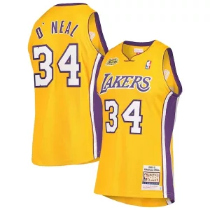 Incantevole Duraturo Shaquille O'Neal Los Angeles Lakers 2000 NBA Finals Hardwood Classics Authentic Jersey Gold per i Fan Veri