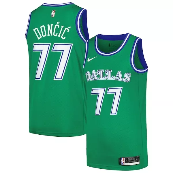 Incantevole Gorgeous Fantastico Luka Dončić Dallas Mavericks Nike Swingman Player Jersey Classic Edition Green per i Fan Veri