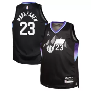 Incantevole Ottimo Lauri Markkanen Utah Jazz Jordan Brand Youth Swingman Jersey Statement Edition Black per i Fan Veri
