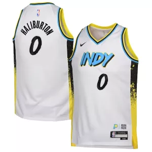 Incantevole Tyrese Haliburton Indiana Pacers Nike Youth 2024/25 Swingman Player Jersey City Edition White per i Fan Veri