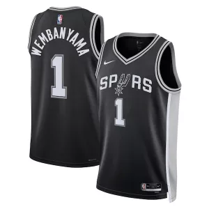 Lussuoso Classico Victor Wembanyama San Antonio Spurs Nike Unisex 2023 NBA Draft First Round Pick Swingman Jersey Icon Edition Black per i Fan Veri