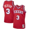 Lussuoso Fascinante Allen Iverson Philadelphia 76ers 2001/02 Hardwood Classics Swingman Jersey Red/White per i Fan Veri