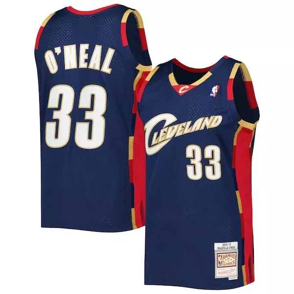 Lussuoso Moderno Gorgeous Shaquille O'Neal Cleveland Cavaliers Hardwood Classics 2009/10 Jersey Navy per i Fan Veri