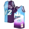 Lussuoso Trendy John Stockton Utah Jazz Hardwood Classics 1996/97 Split Swingman Jersey Purple/Turquoise per i Fan Veri