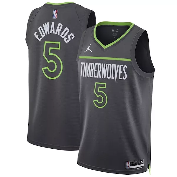 Magnifico Anthony Edwards Minnesota Timberwolves Jordan Brand Unisex Swingman Jersey Statement Edition Charcoal per i Fan Veri