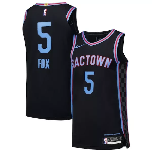 Magnifico Eccezionale De'Aaron Fox Sacramento Kings Nike Authentic Player Jersey City Edition Black per i Fan Veri