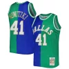Magnifico Elegante Splendido Dirk Nowitzki Dirk Nowitzki Hardwood Classics 1998/2019 Split Swingman Jersey Blue/Green per i Fan Veri