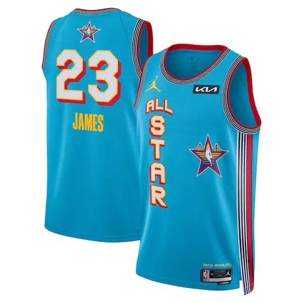 Magnifico LeBron James Jordan Brand Unisex 2025 NBA All Star Game Swingman Player Jersey Light Blue per i Fan Veri