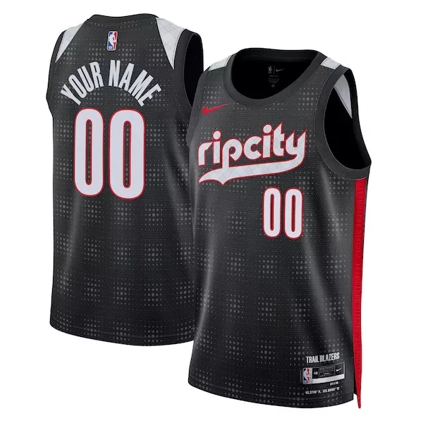 Magnifico Splendido Portland Trail Blazers Nike Unisex 2024/25 Custom Swingman Jersey City Edition Black per i Fan Veri