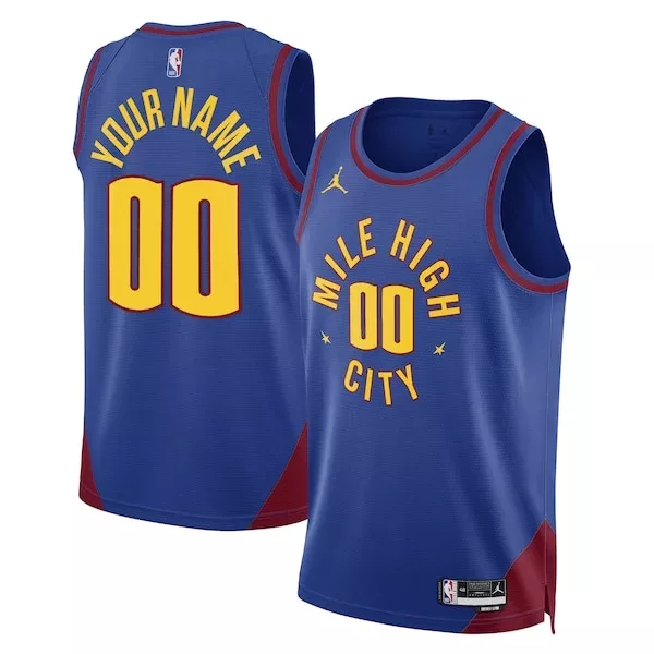Meraviglioso Carino Classico Denver Nuggets Jordan Brand Unisex 2022/23 Swingman Custom Jersey Statement Edition Blue per i Fan Veri