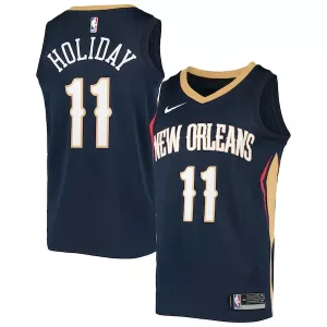 Meraviglioso Delizioso Classico Jrue Holiday New Orleans Pelicans Nike Swingman Jersey Navy per i Fan Veri