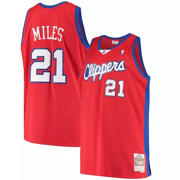 Meraviglioso Resistente Stupendo Darius Miles LA Clippers Hardwood Classics Swingman Jersey Red per i Fan Veri