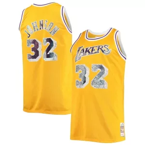 Moderno Attraente Magic Johnson Los Angeles Lakers Big & Tall 1984/85 NBA 75th Anniversary Diamond Swingman Jersey Gold per i Fan Veri
