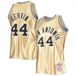Moderno Attraente Pratico George Gervin San Antonio Spurs 75th Anniversary 1977/78 Hardwood Classics Swingman Jersey Gold per i Fan Veri