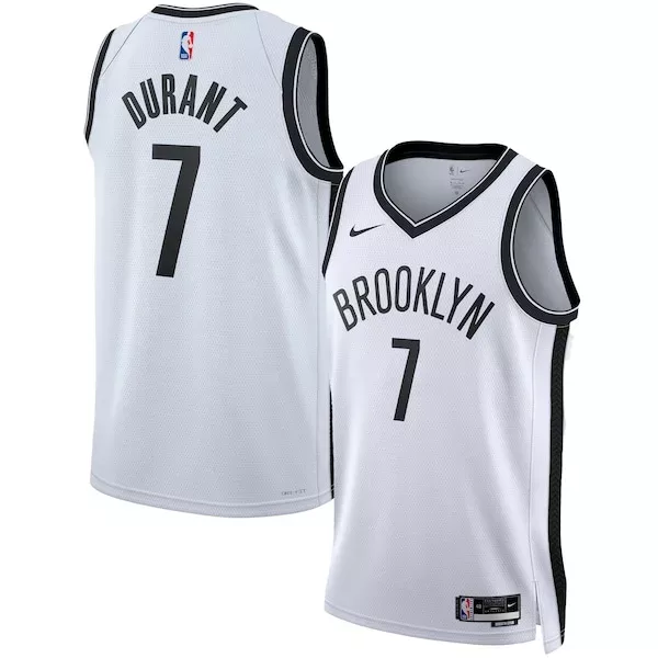Moderno Bellissimo Kevin Durant Brooklyn Nets Nike Unisex Swingman Jersey Association Edition White/Black per i Fan Veri