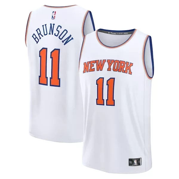 Moderno Bellissimo Sofisticato Jalen Brunson New York Knicks Fast Break Replica Player Jersey Association Edition White per i Fan Veri