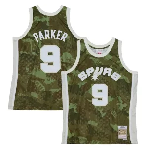 Moderno Carino Delizioso Tony Parker San Antonio Spurs Hardwood Classics 2000/01 Ghost Green Swingman Jersey Camo per i Fan Veri