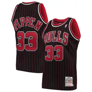 Moderno Eccezionale Scottie Pippen Chicago Bulls 1995/96 Hardwood Classics Authentic Jersey Black per i Fan Veri
