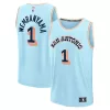 Moderno Victor Wembanyama San Antonio Spurs 2024/25 Fast Break Player Jersey City Edition Light Blue per i Fan Veri
