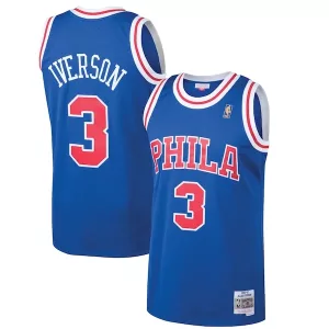 Ottimo Allen Iverson Philadelphia 76ers 1996/97 Hardwood Classics Swingman Jersey Royal per i Fan Veri