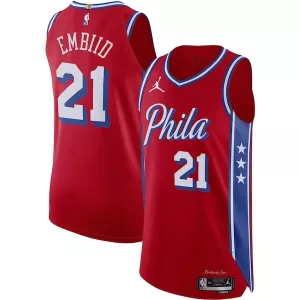 Ottimo Carino Bellissimo Joel Embiid Philadelphia 76ers Jordan Brand Authentic Player Jersey Statement Edition Red per i Fan Veri