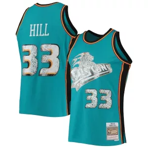 Ottimo Duraturo Classico Grant Hill Detroit Pistons 1998/99 Hardwood Classics NBA 75th Anniversary Diamond Swingman Jersey Teal per i Fan Veri