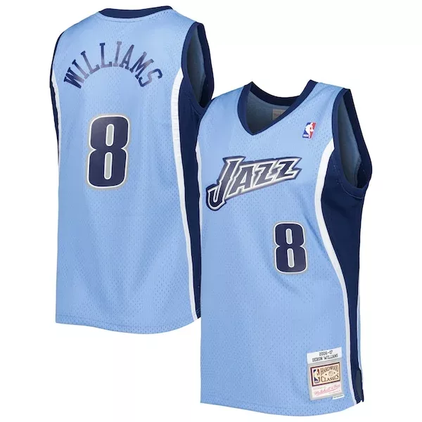 Ottimo Incantevole Deron Williams Utah Jazz 2001/02 Hardwood Classics Swingman Jersey Blue per i Fan Veri