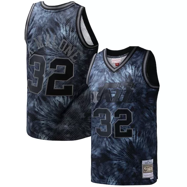 Ottimo Meraviglioso Incantevole Karl Malone Utah Jazz Hardwood Classics 1991/92 Tie Dye Swingman Jersey Black per i Fan Veri