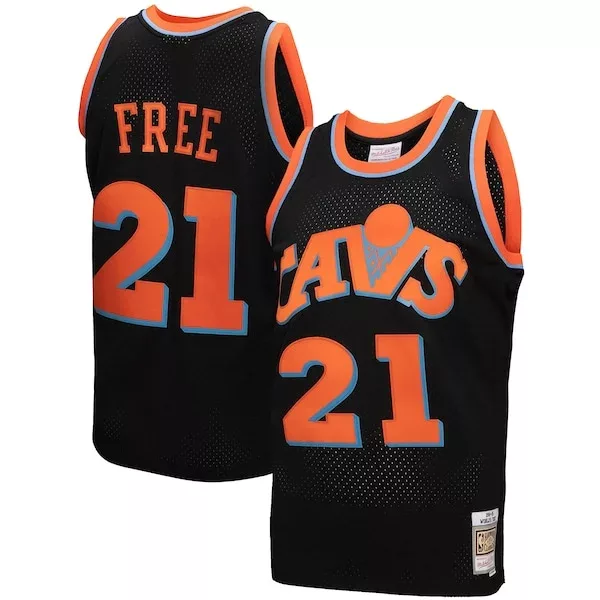 Pratico Cleveland Cavaliers 1984 85 Hardwood Classics World B. Free Reload 3.0 Swingman Jersey Black per i Fan Veri