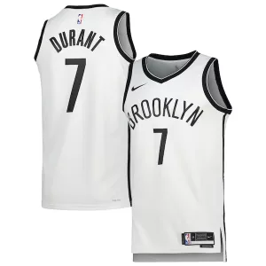 Pratico Kevin Durant Brooklyn Nets Nike Unisex Swingman Jersey Association Edition White/Black per i Fan Veri