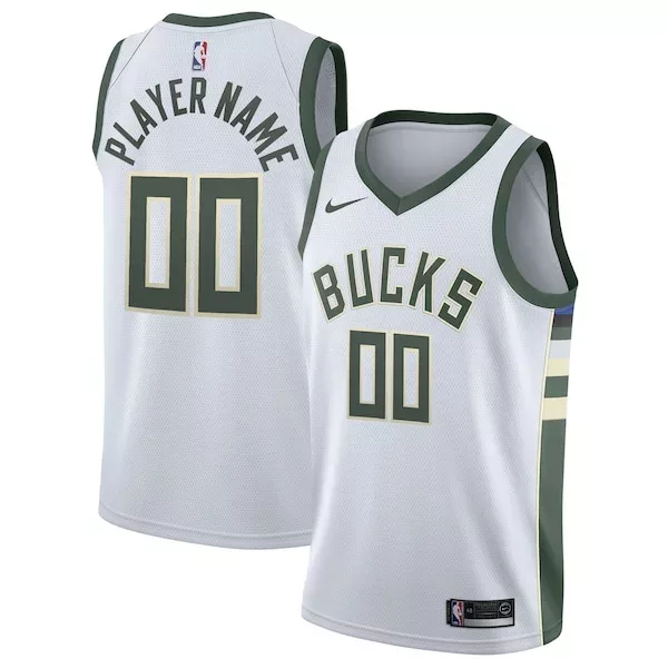 Pratico Lussuoso Magnifico Milwaukee Bucks Nike 2020/21 Swingman Custom Jersey Association Edition White per i Fan Veri