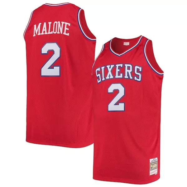 Pratico Moses Malone Philadelphia 76ers 1982/83 Big & Tall Hardwood Classics Swingman Jersey Red per i Fan Veri