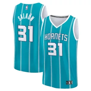 Pratico Tidjane Salaun Charlotte Hornets 2024 NBA Draft Fast Break Player Jersey Icon Edition Teal per i Fan Veri