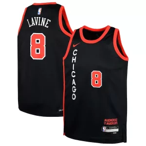 Pratico Zach LaVine Chicago Bulls Nike Youth Swingman Replica Jersey City Edition Black per i Fan Veri