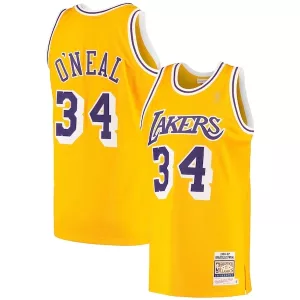 Prestigioso Fascinante Stupendo Shaquille O'Neal Los Angeles Lakers 1996/97 Hardwood Classics Authentic Jersey Gold per i Fan Veri