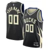Prestigioso Lussuoso Sofisticato Milwaukee Bucks Jordan Brand Unisex 2022/23 Swingman Custom Jersey Statement Edition Black per i Fan Veri